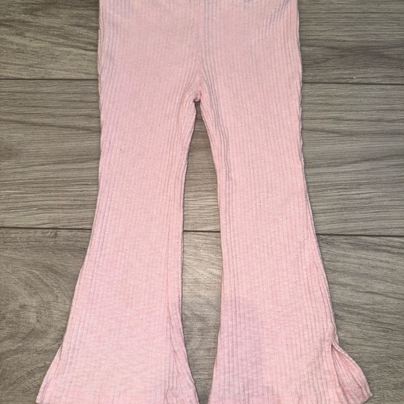 OLD NAVY Pink Ribbed Kids Flare Pants - Picture 1 of 3